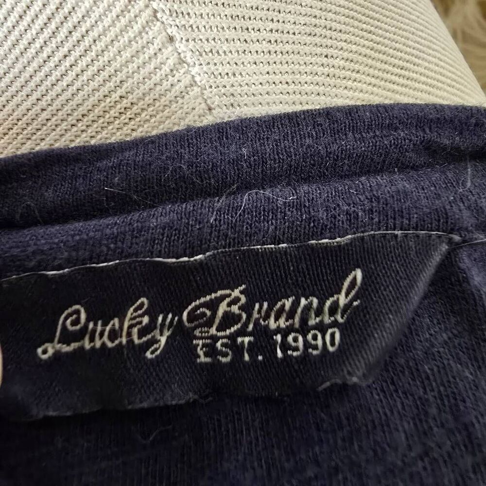 Lucky Brand Embroidered Elephant Wrap Around Navy Blue Tank Top Large - Picture 2 of 9